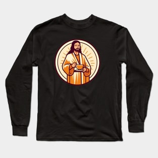 Christian Jesus Drinking Tea Long Sleeve T-Shirt